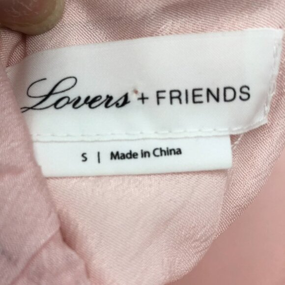 Lovers  + Friends Trinity Powder Pink ruffle heart print tiered Mini Dress SP - Picture 5 of 16